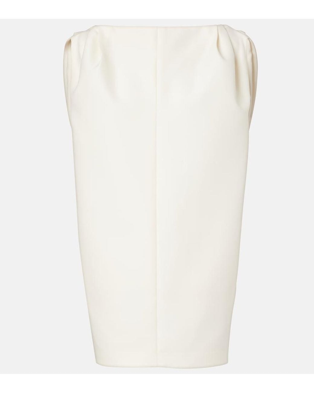Balenciaga White Draped Wool And Silk Minidress