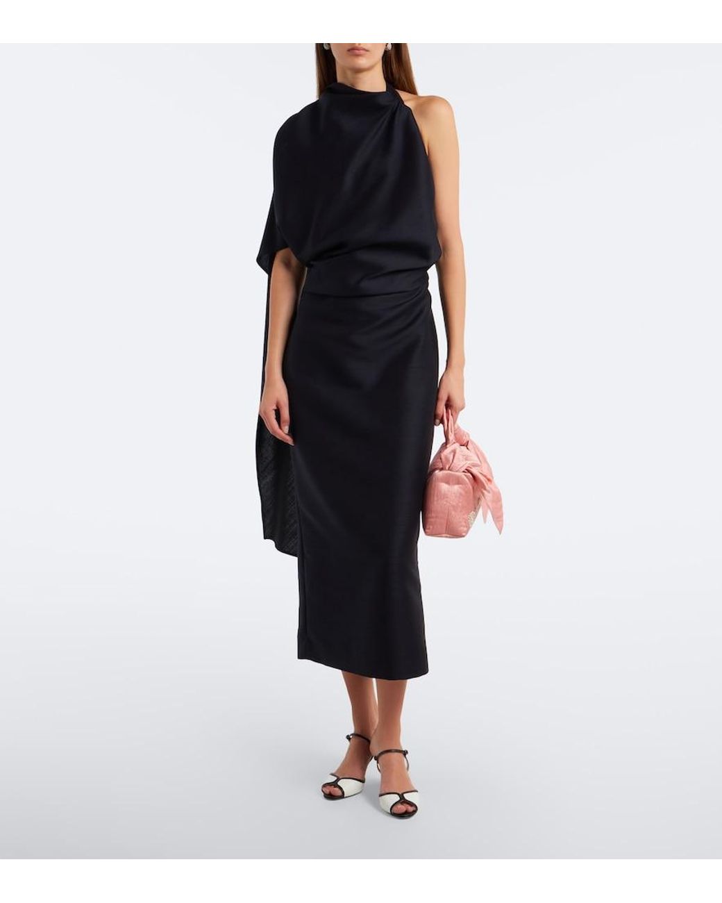 Erdem Pink Bloom E/W Satin Top-Handle Bag