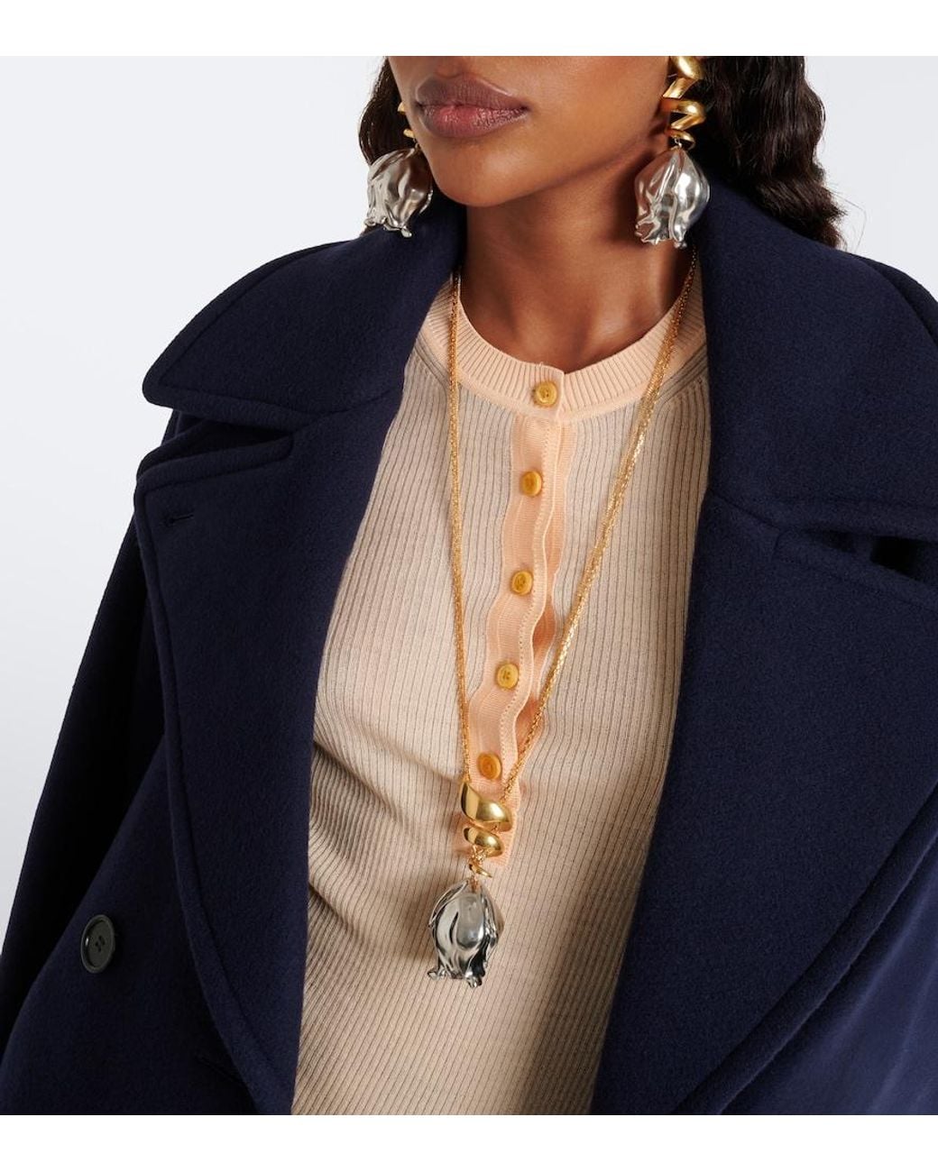 Chloé White Laiton Embellished Necklace