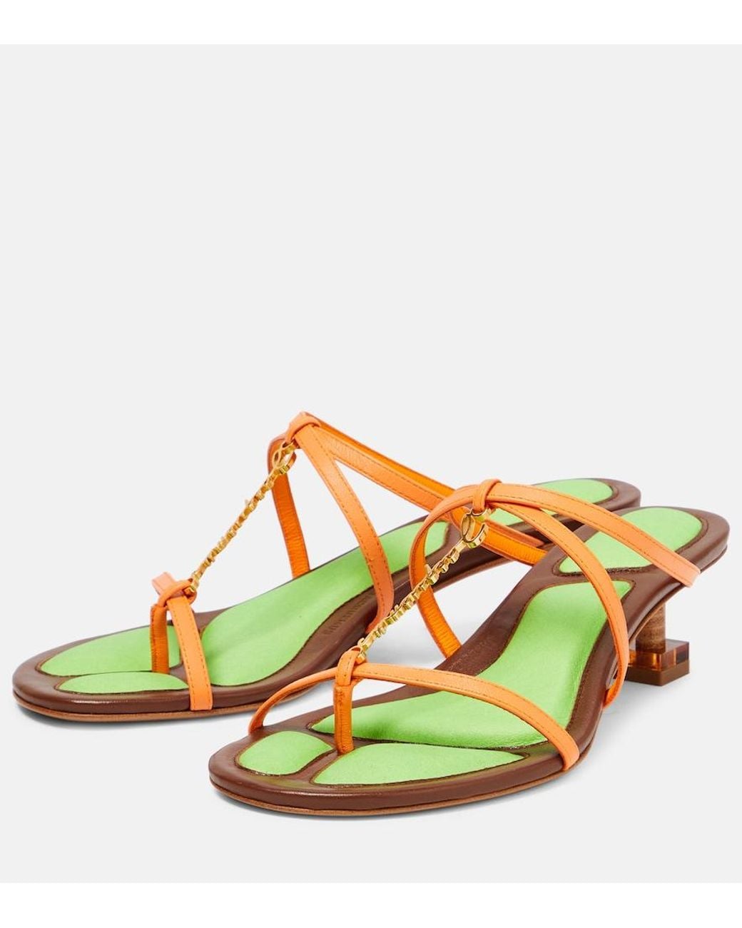 Jacquemus Multicolor Pralu 45Mm Leather Sandals