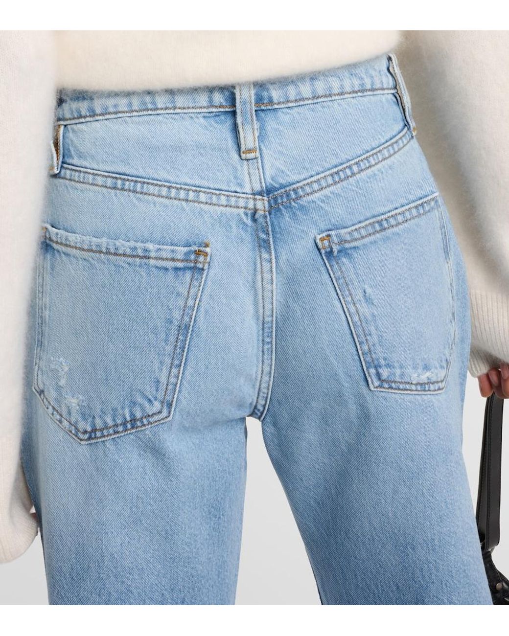 FRAME Blue Le Jane Ankle High-Rise Straight Jeans