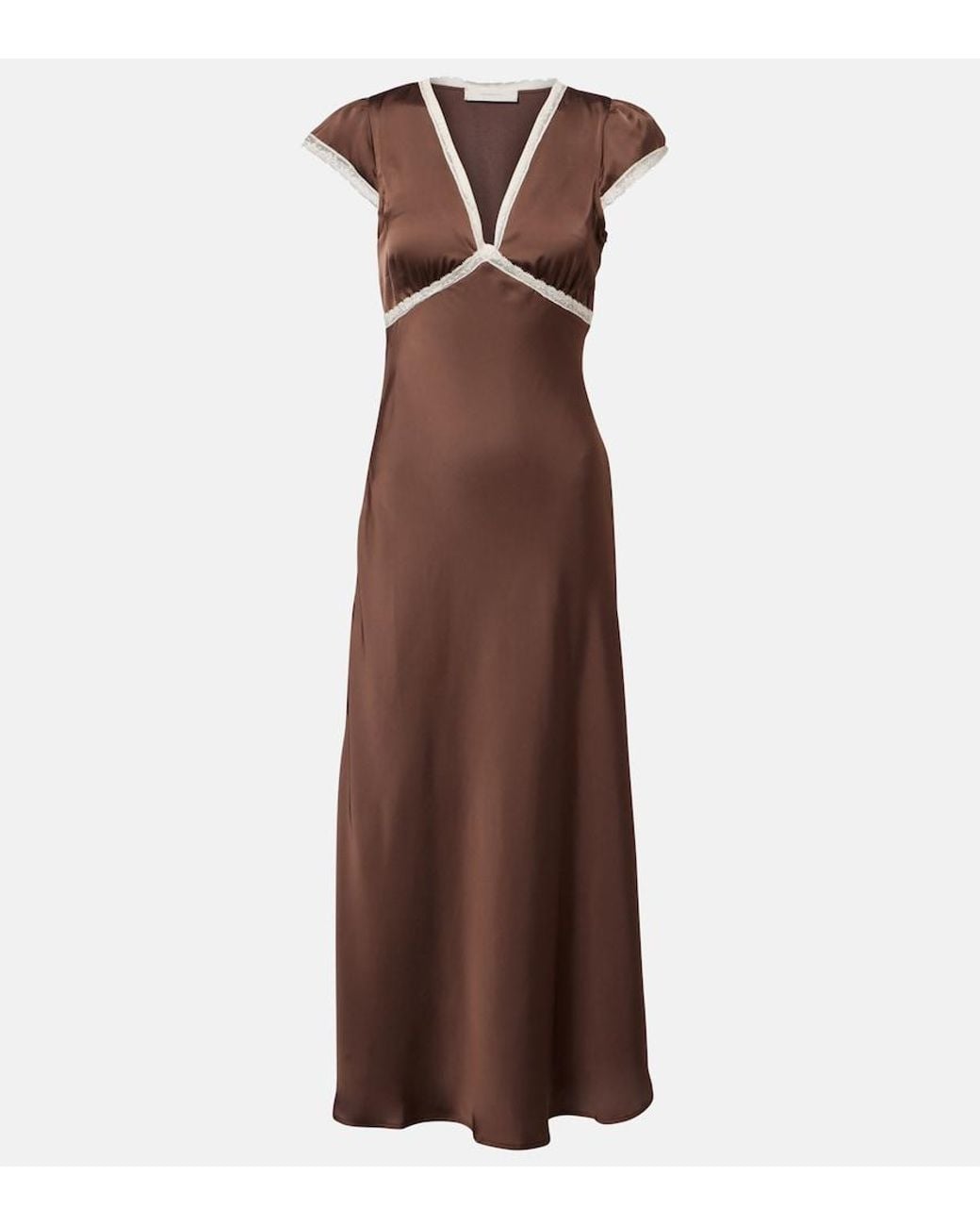 Faithfull The Brand Brown Elvira Midi Dress