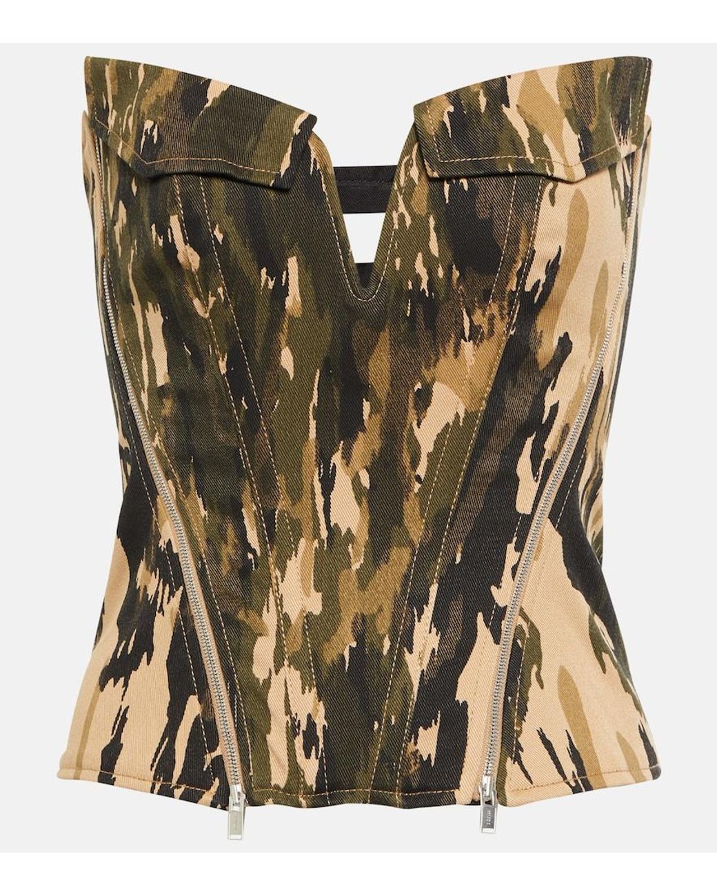 Dion Lee Metallic Printed Twill Corset Top