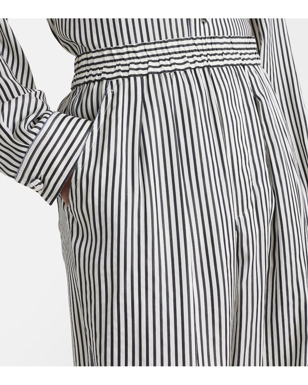 Tom Ford Gray Striped Silk Straight Pants
