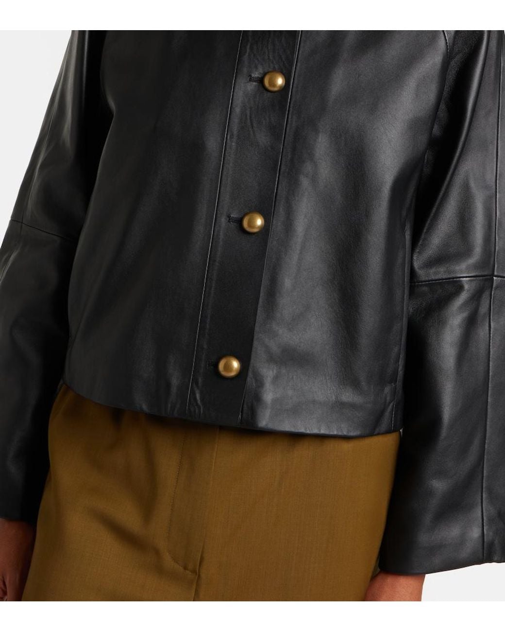 Max Mara Black Bouquet Leather Jacket