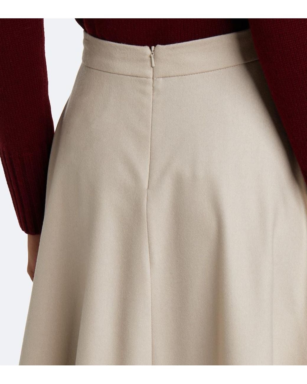 Max Mara Natural Wool Midi Skirt