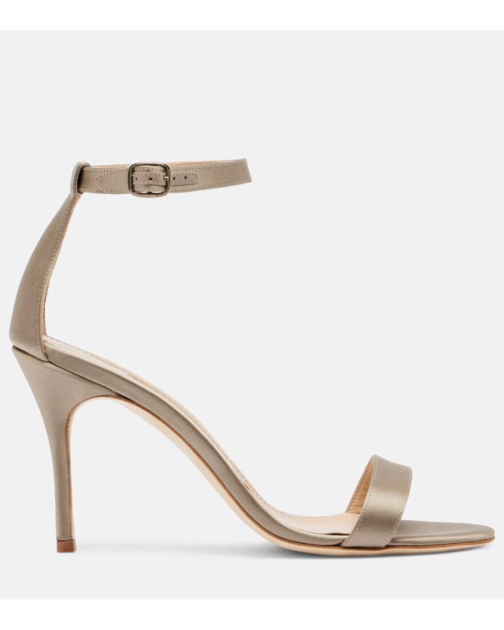Manolo Blahnik Natural Chaos Satin Sandals