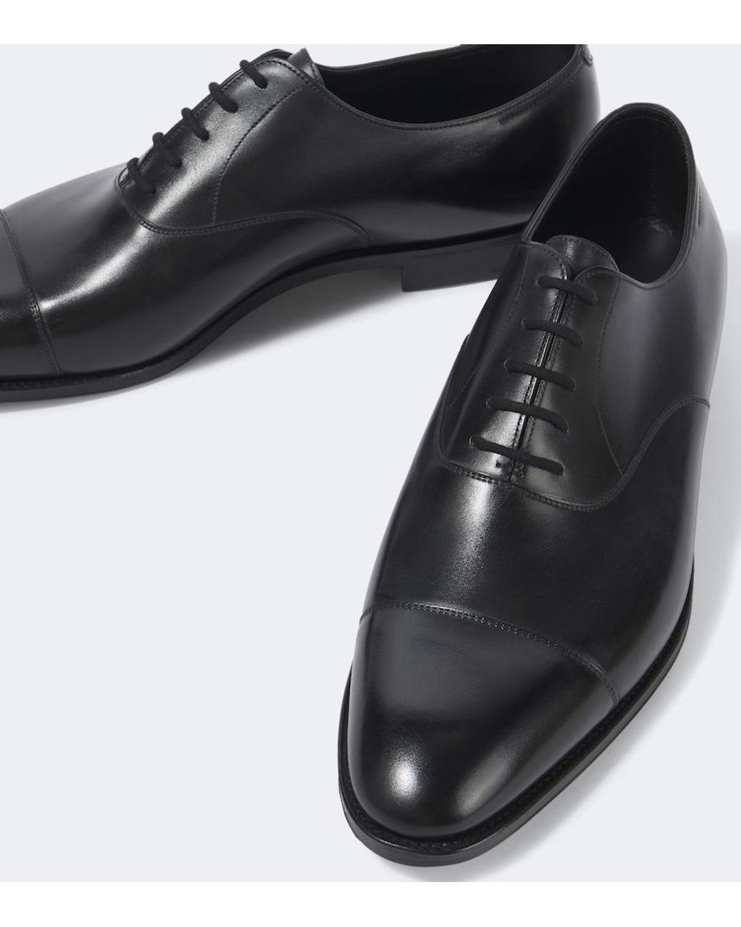 John Lobb Black City Leather Derby Shoes for men