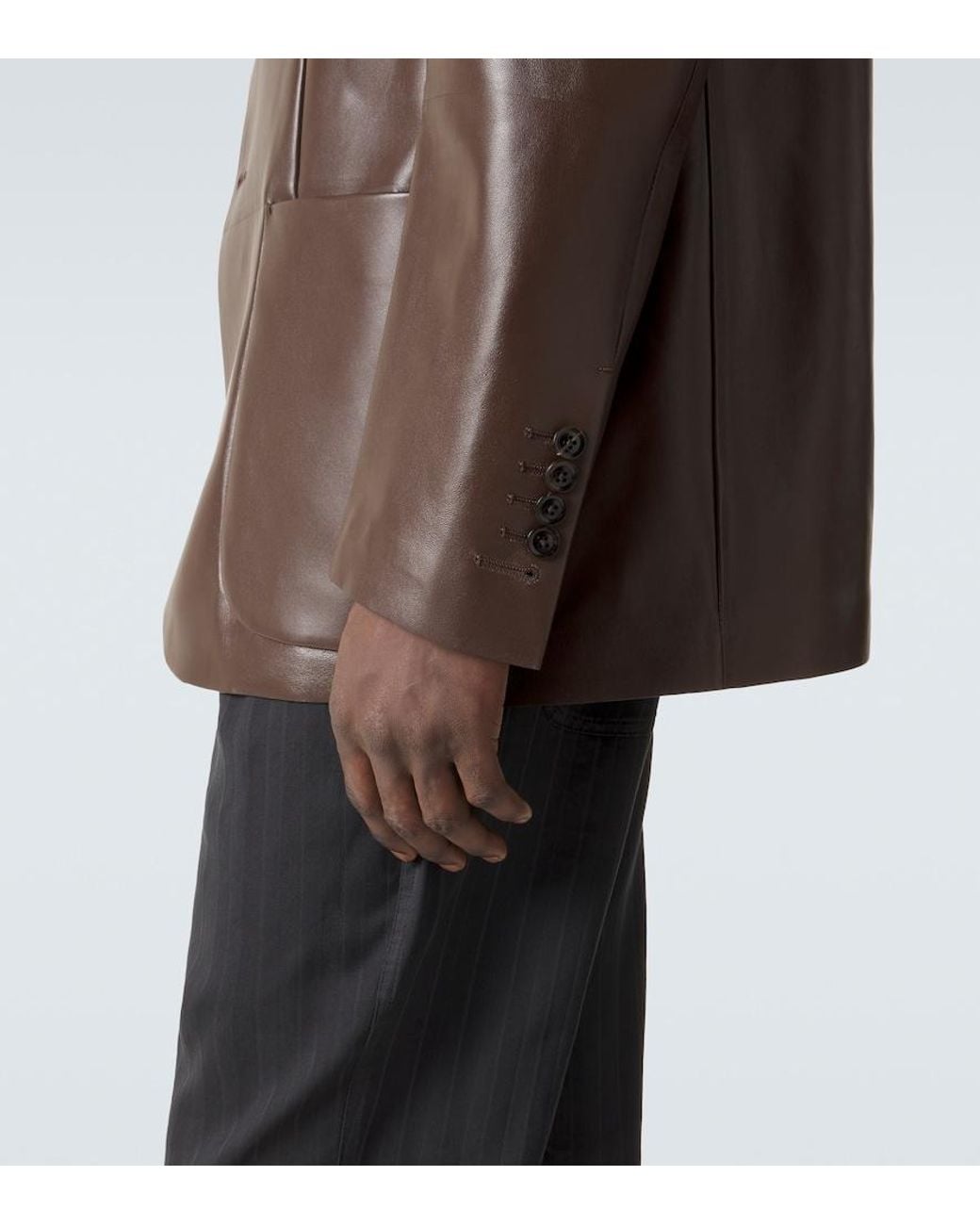 Tom Ford Brown Leather Blazer for men