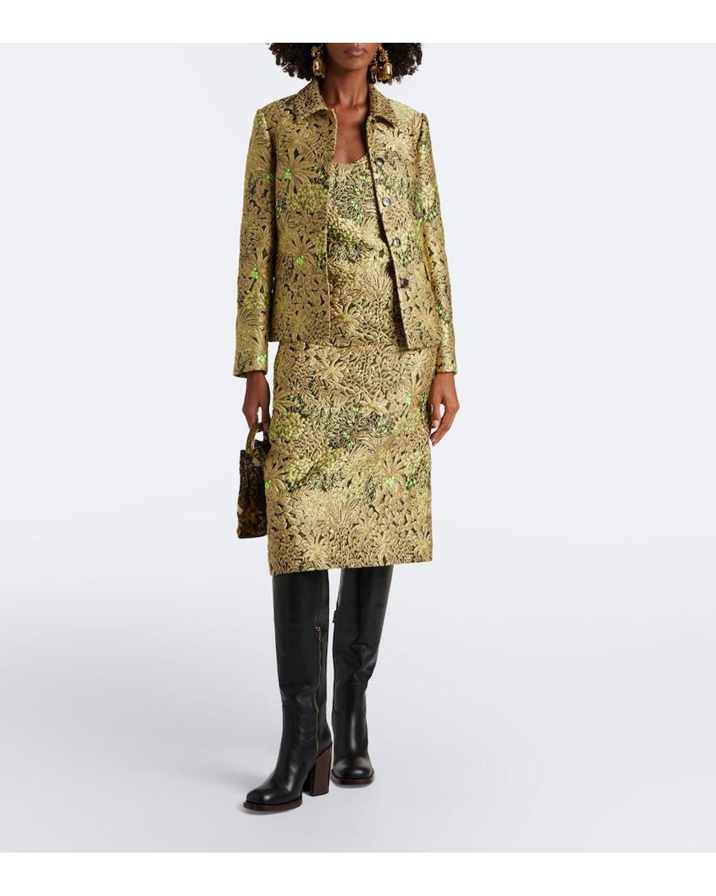 Dries Van Noten Black Leather Over-The-Knee Boots