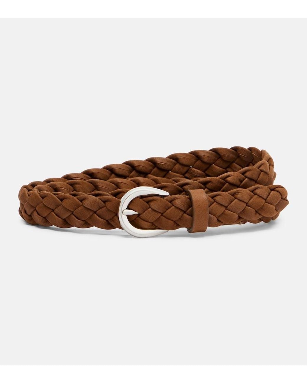 DEHANCHE Brown Priscilla Braided Leather Belt