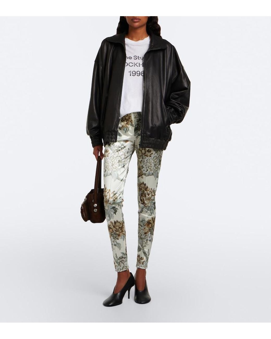 Acne Metallic Floral Jersey Slim Pants
