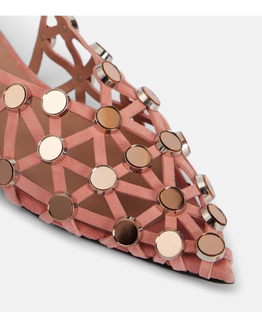 The Attico Pink Grid Ballerina With Strappy Upper