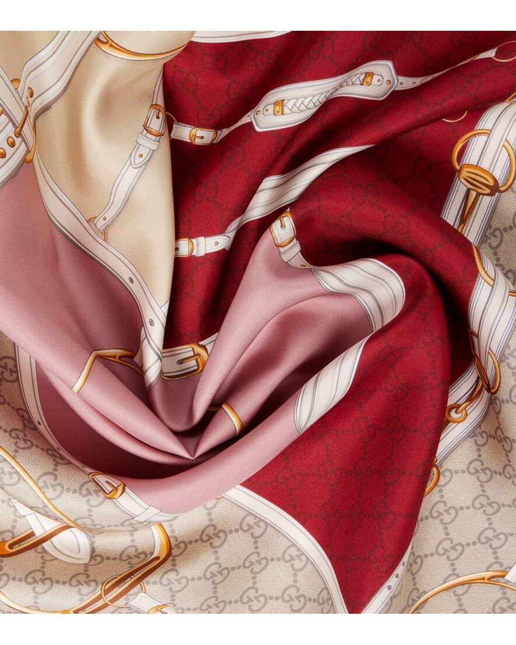 Gucci Natural Printed Silk Twill Carré