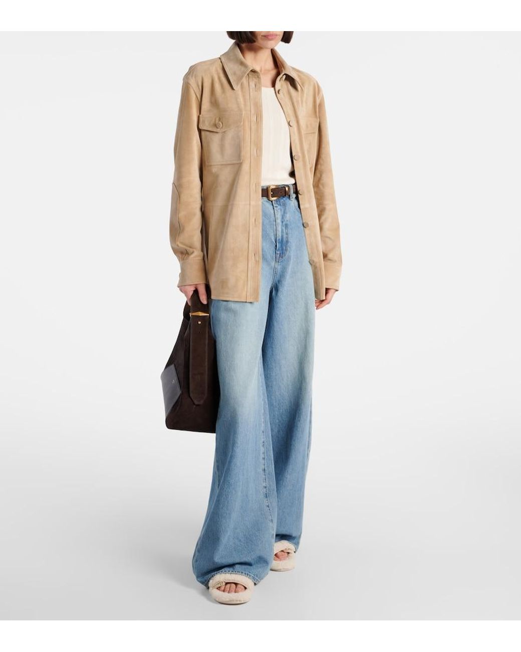 Jimmy Choo Natural Fayence Shearling Sandals