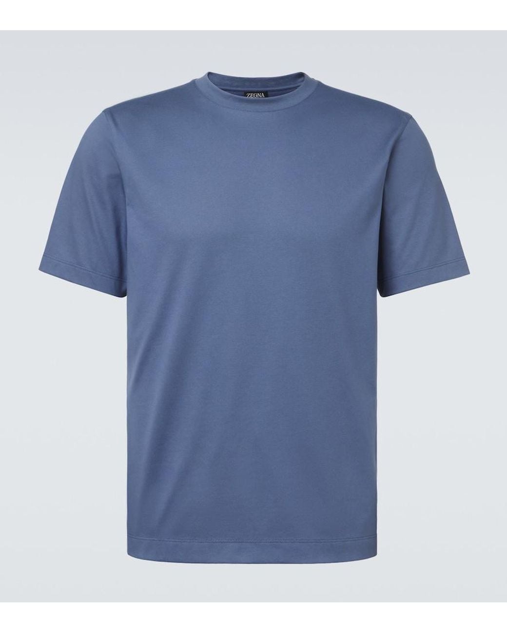 Zegna Blue Cotton Jersey T-Shirt for men