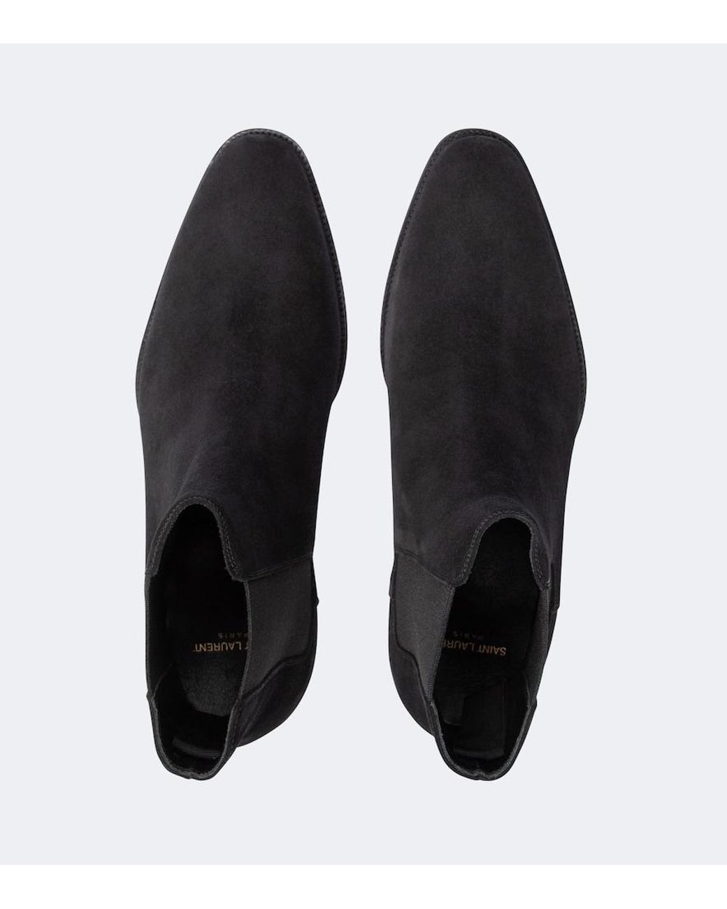 Saint Laurent Black Wyatt 30 Suede Ankle Boot for men
