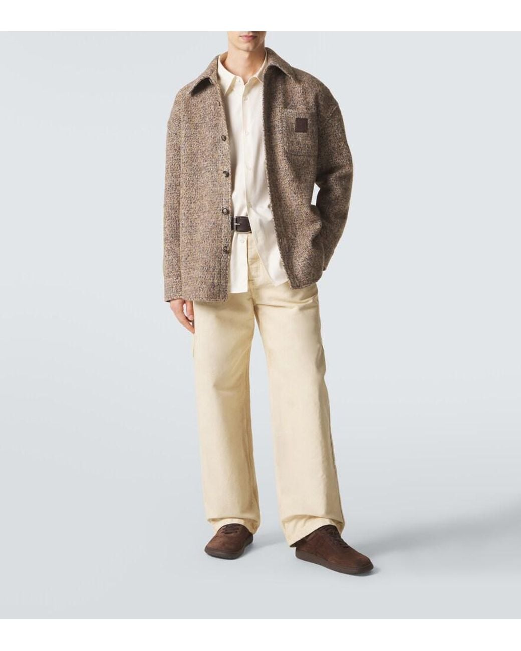 Loewe Brown Anagram Wool-Blend Overshirt for men
