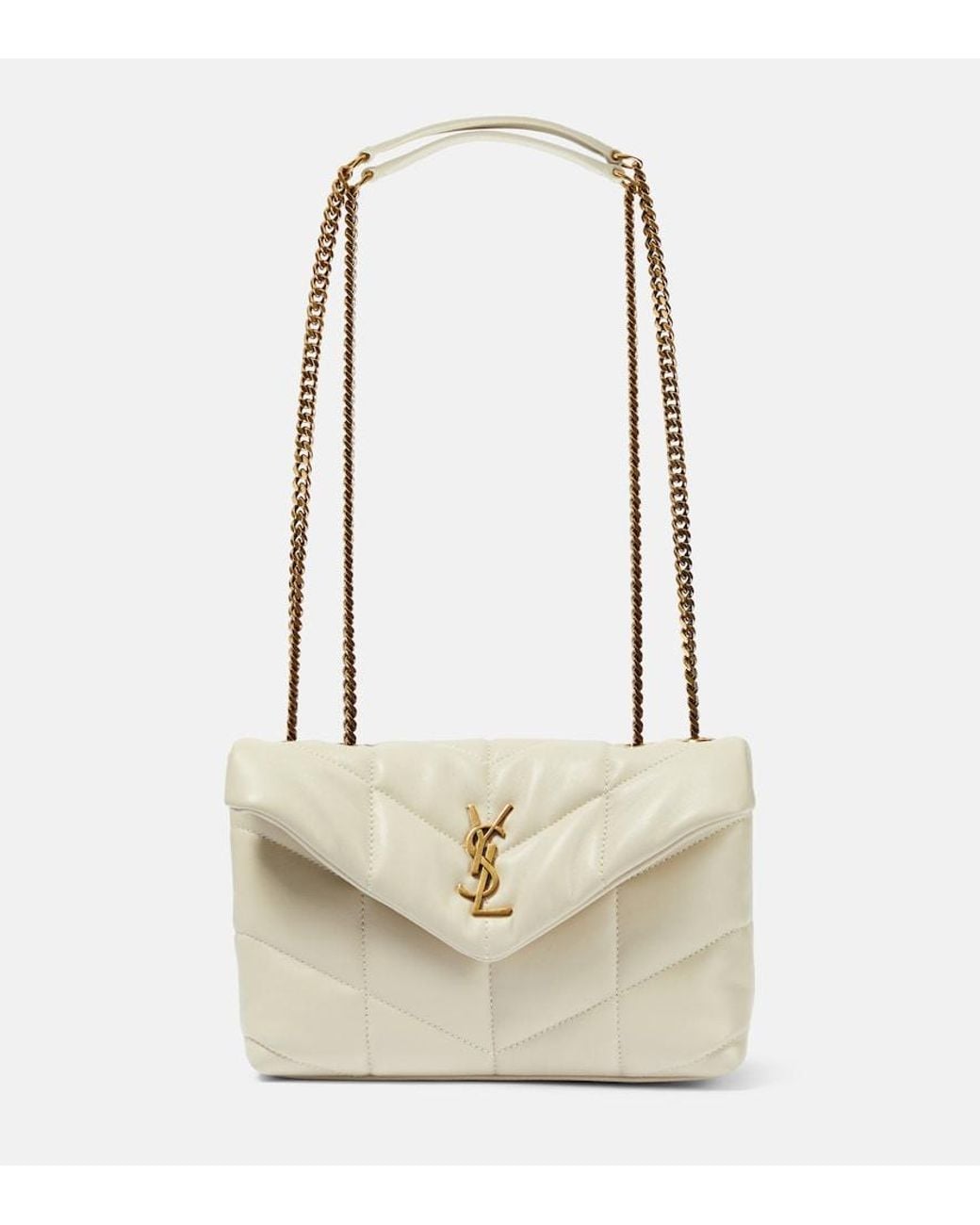 Saint Laurent White Puffer Toy Leather Shoulder Bag