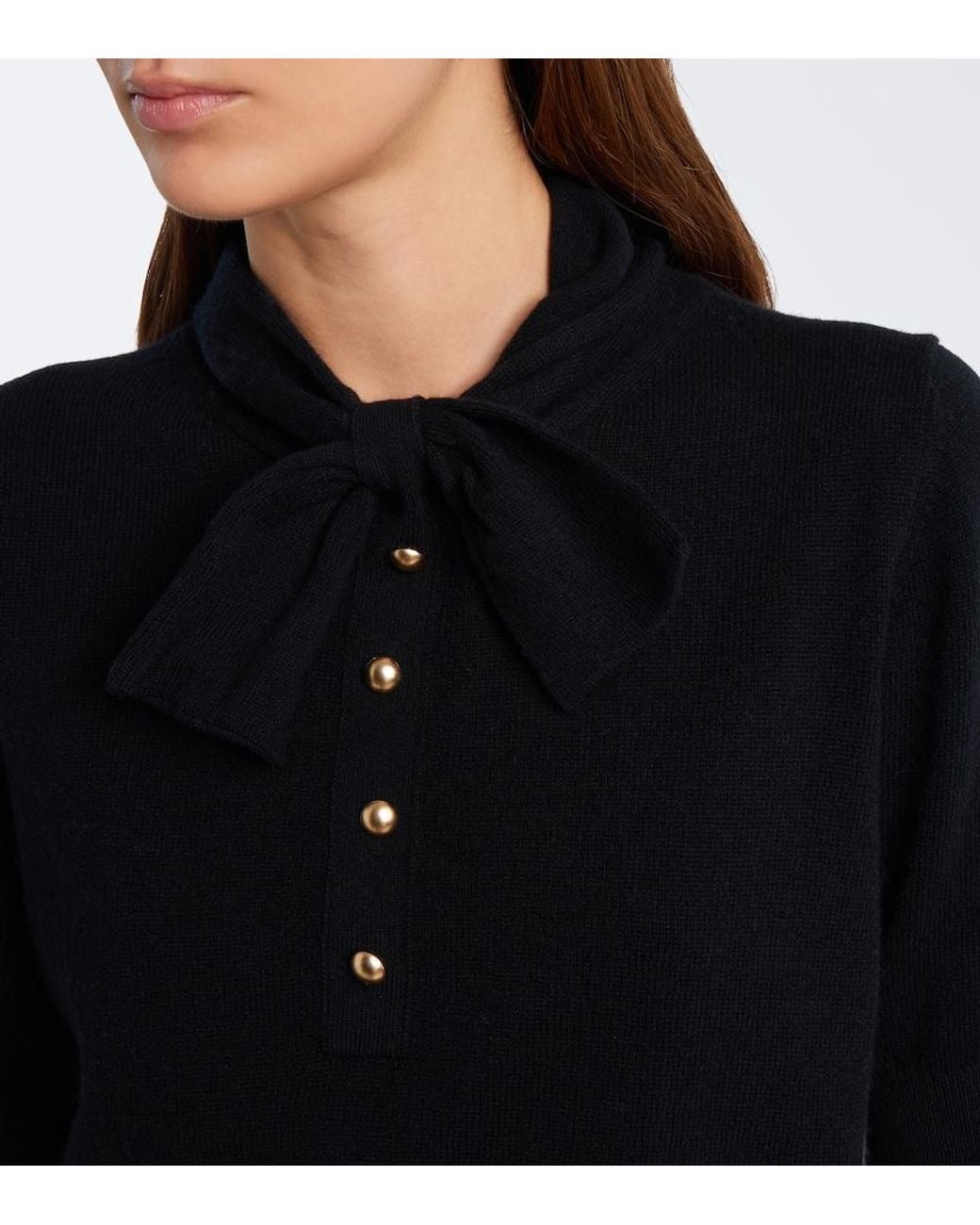Jardin Des Orangers Black Wool And Cashmere Polo Sweater