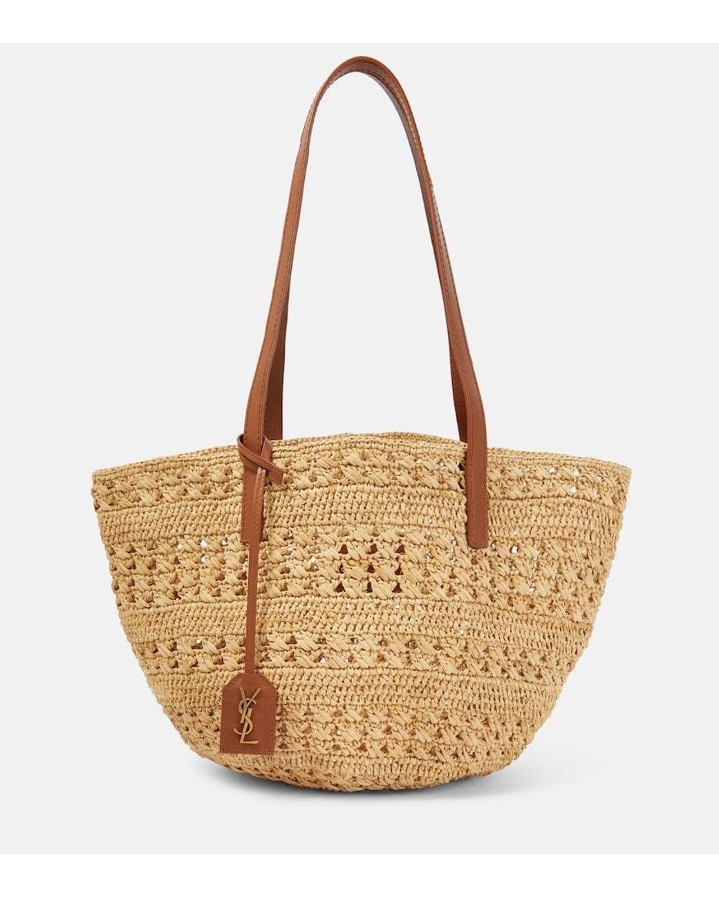 Saint Laurent Natural Panier Small Raffia Basket Bag