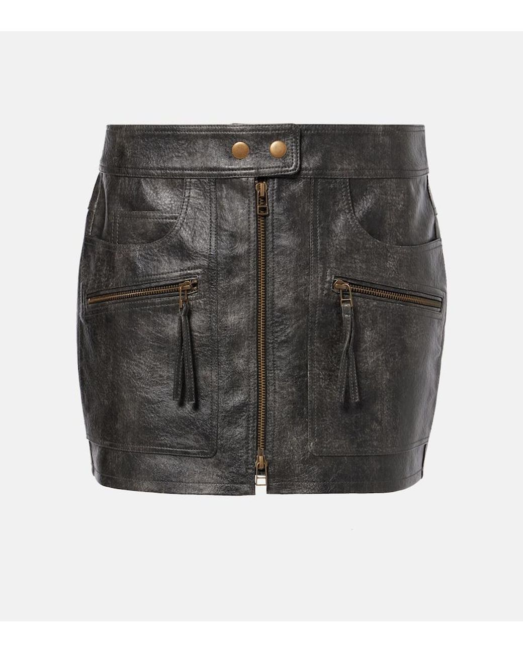 Isabel Marant Gray Claudine Faux Leather Miniskirt