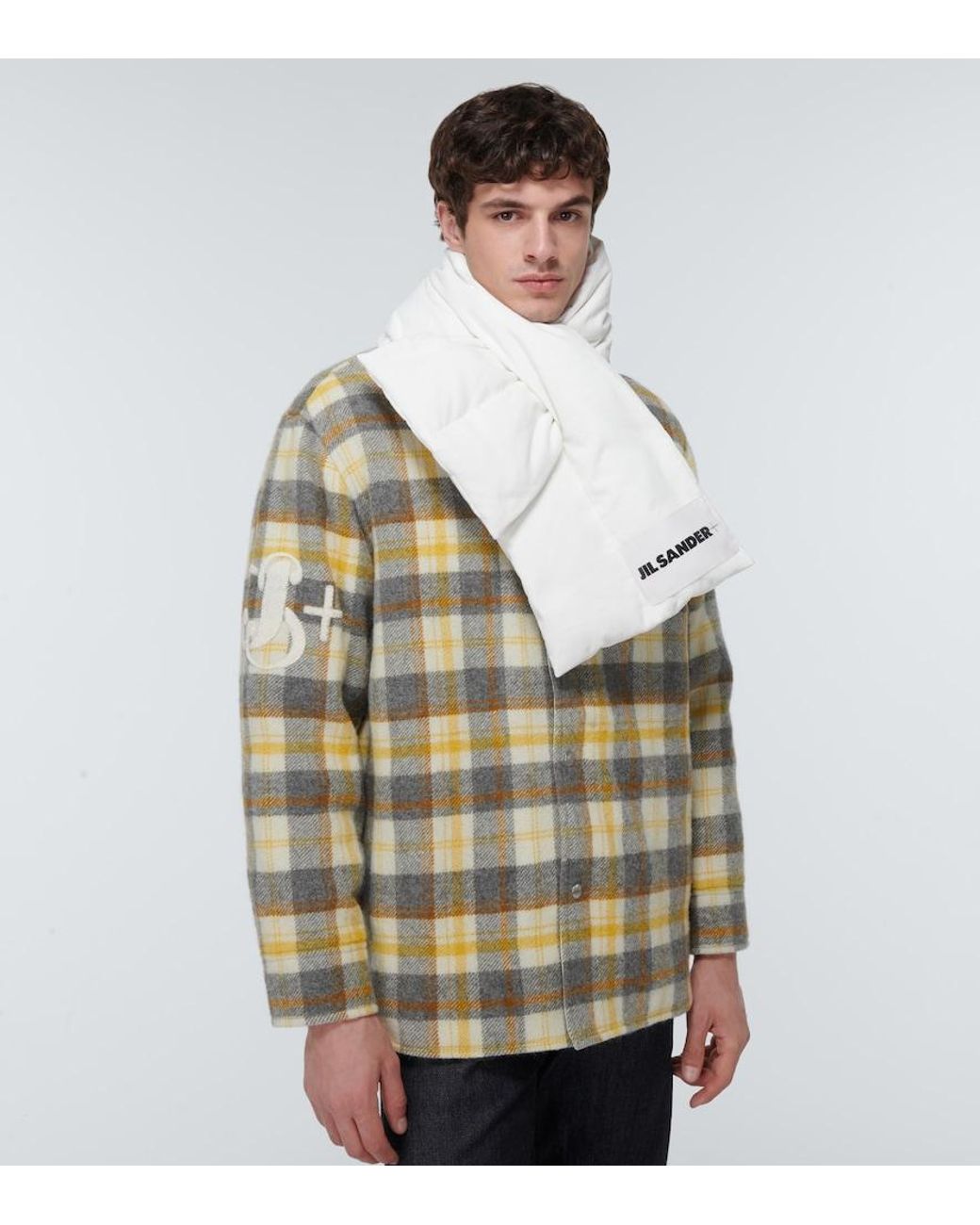 Jil Sander White Padded Down Scarf for men