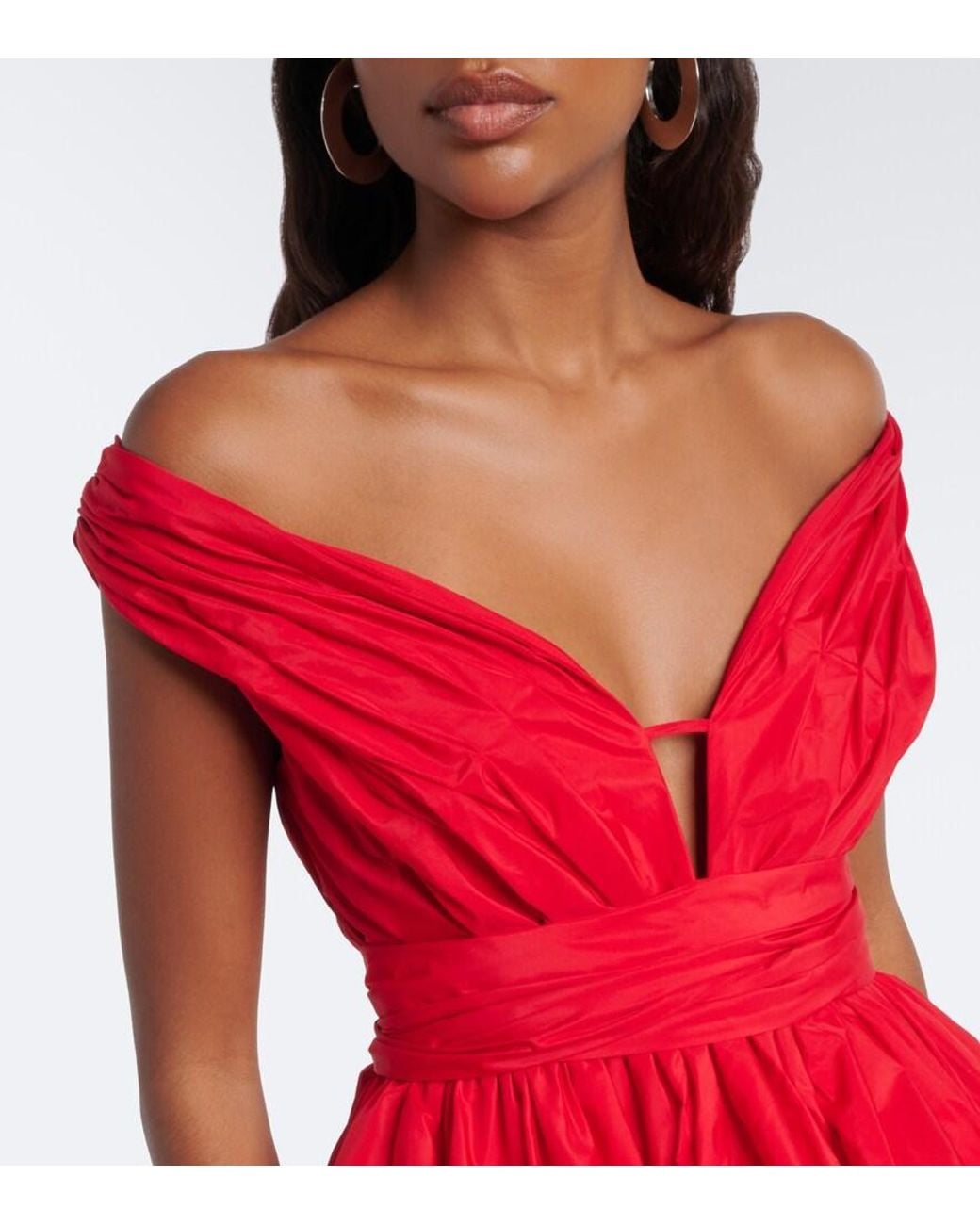 Blumarine Red Off-Shoulder Minidress