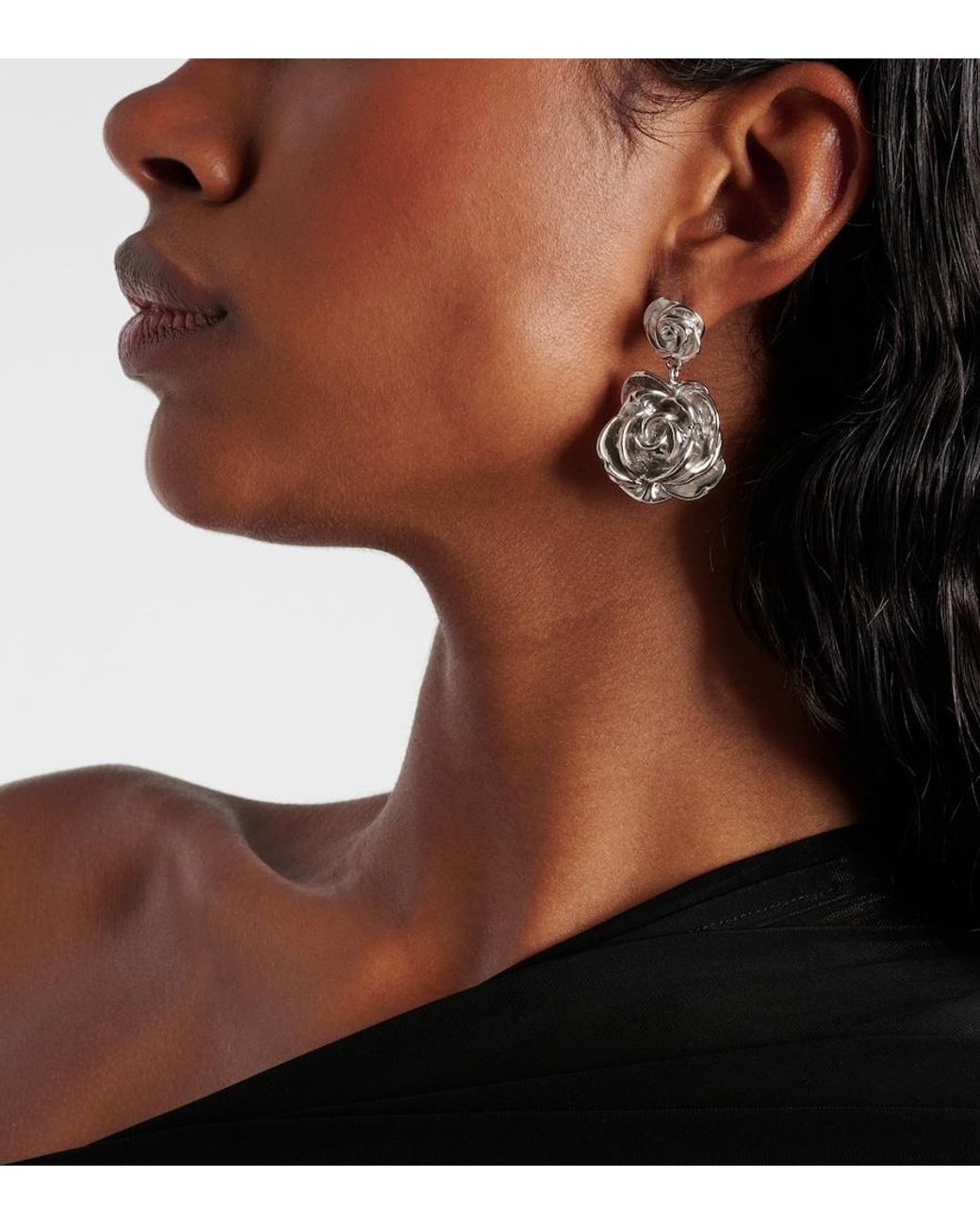 Magda Butrym White Floral Earrings