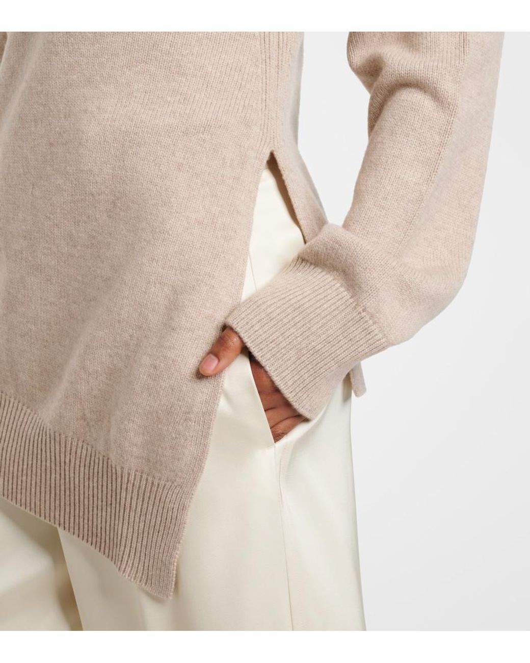 Jil Sander Natural Wool And Cashmere Sweater