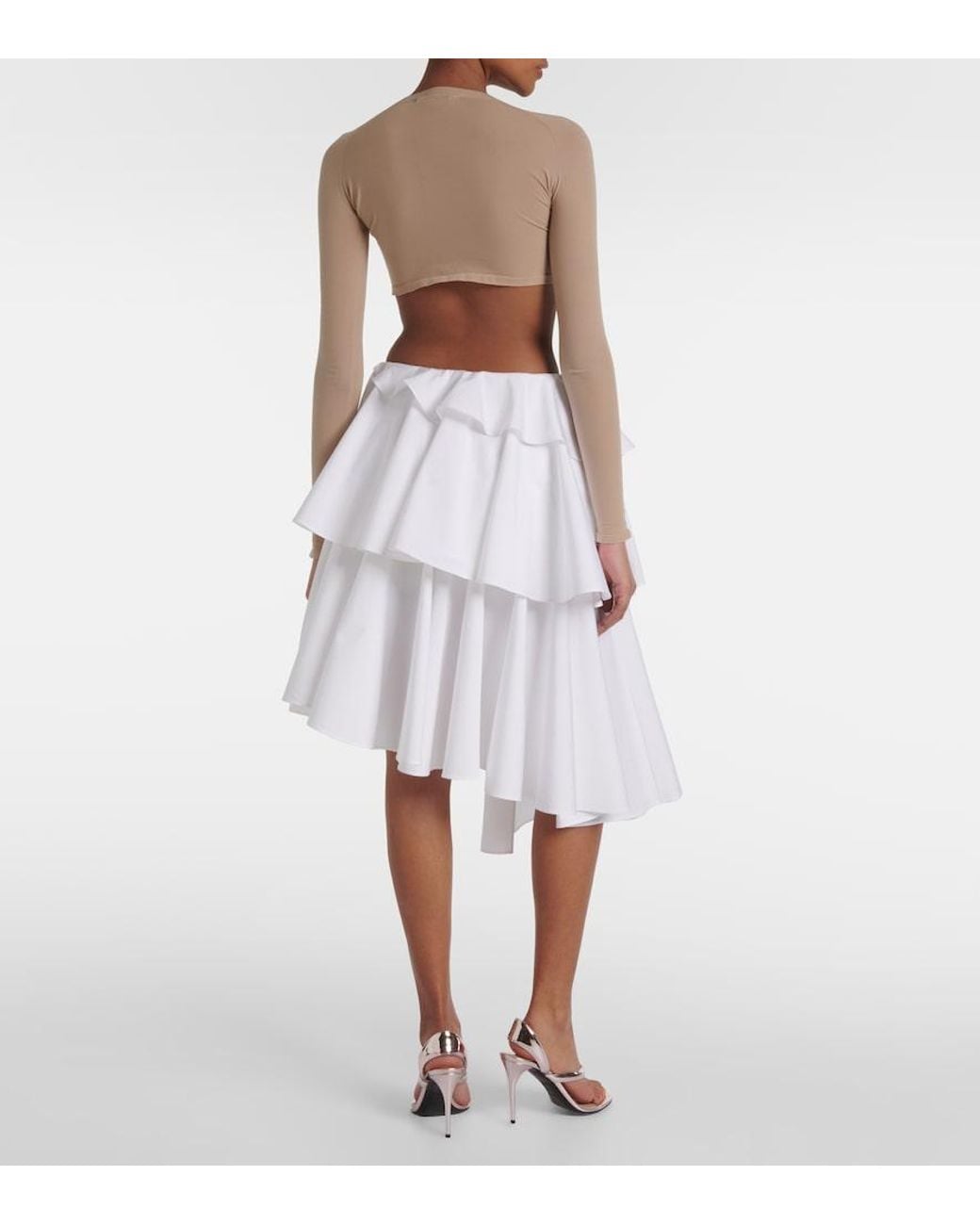 Alaïa White Asymmetric Skirt