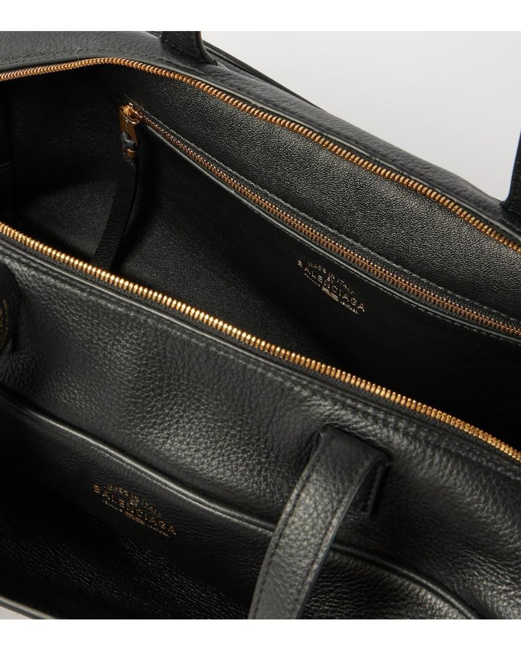 Balenciaga Black Carrie Medium Leather Bowling Bag