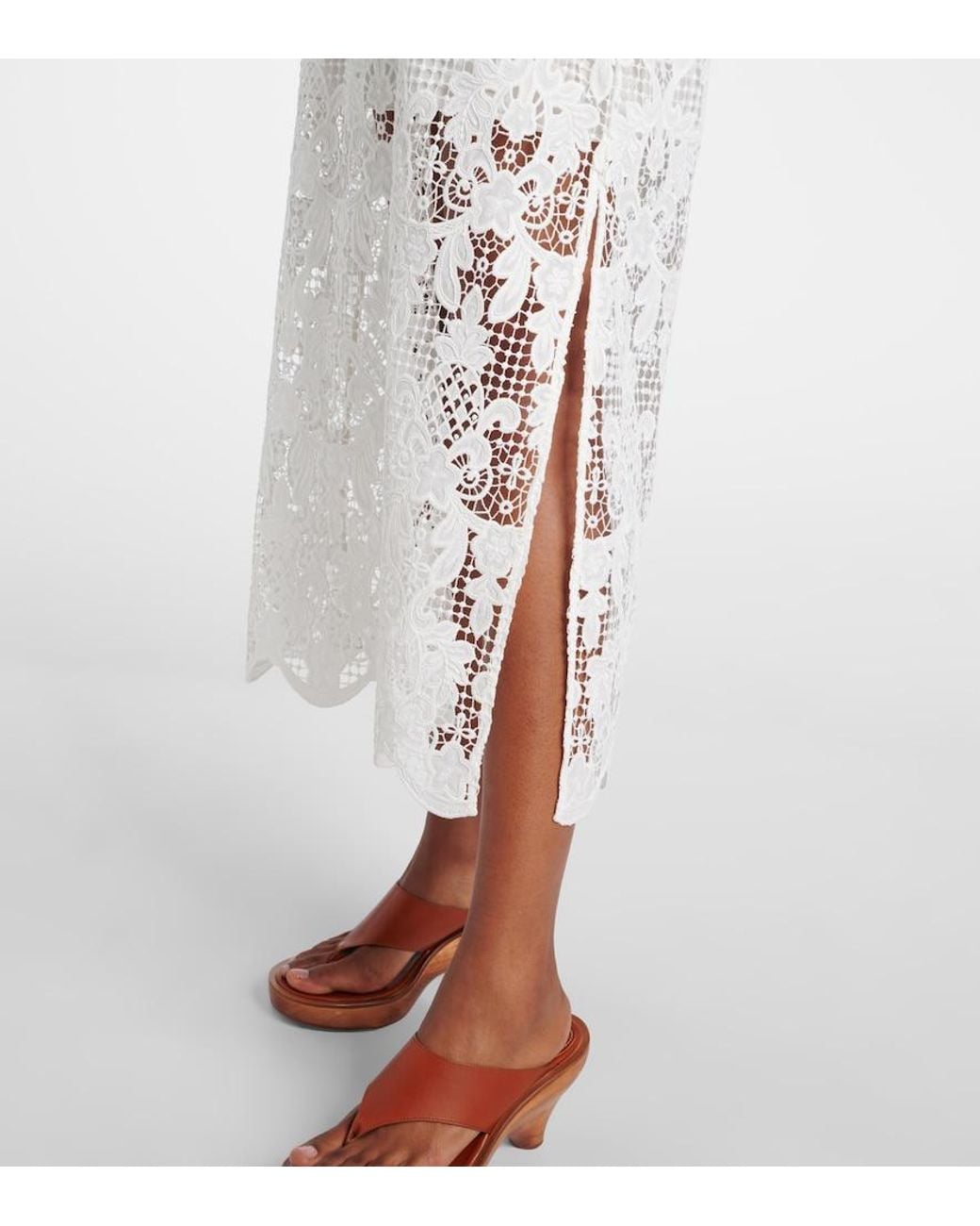 Zimmermann White Coco Lace Midi Dress