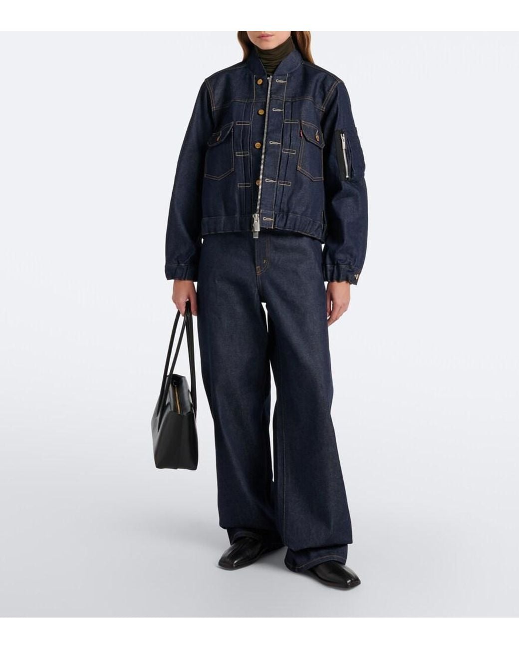 Sacai Blue Denim Bomber Jacket