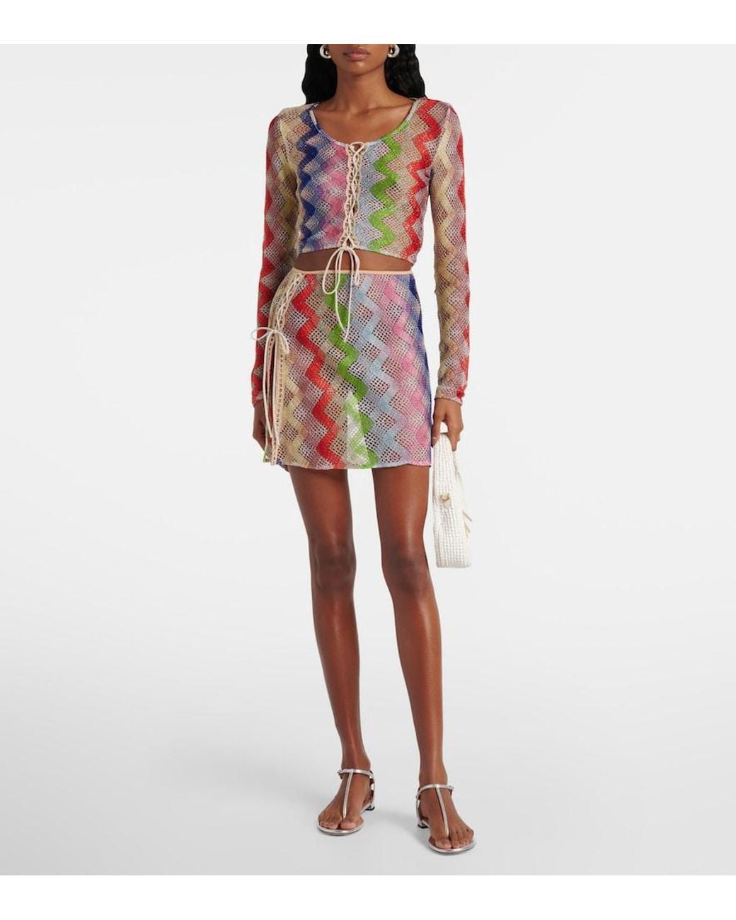 Missoni White Zigzag Crochet Crop Top