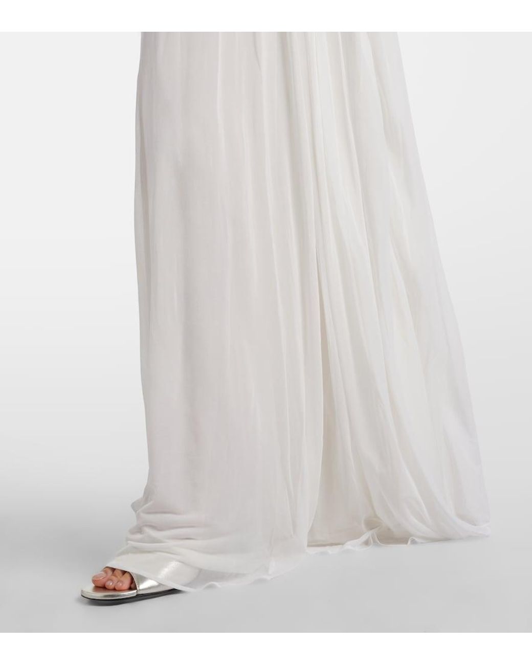 TOVE White Lyla Draped Jersey Gown