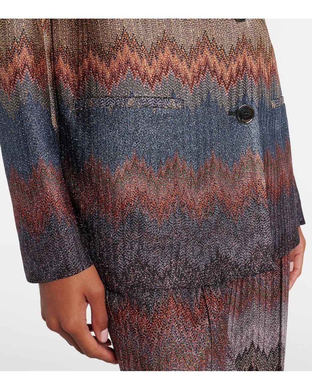 Missoni Blue Zigzag Lame Blazer