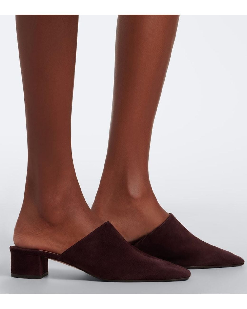 Aquazzura Red Colbert Suede Mules