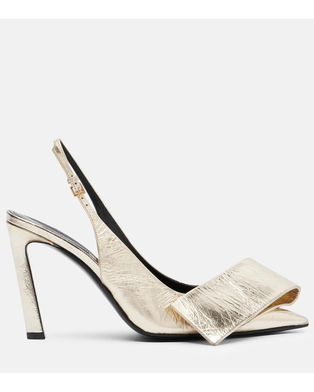 Givenchy Metallic Twisted Ribbon Leather Slingback Pumps