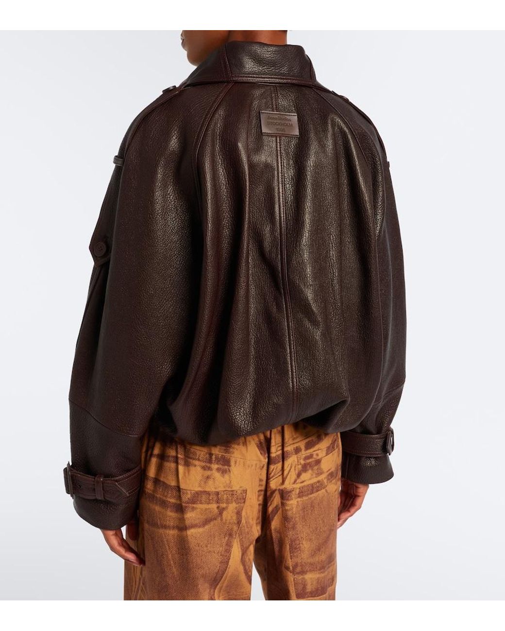 Acne Black Cropped Leather Jacket