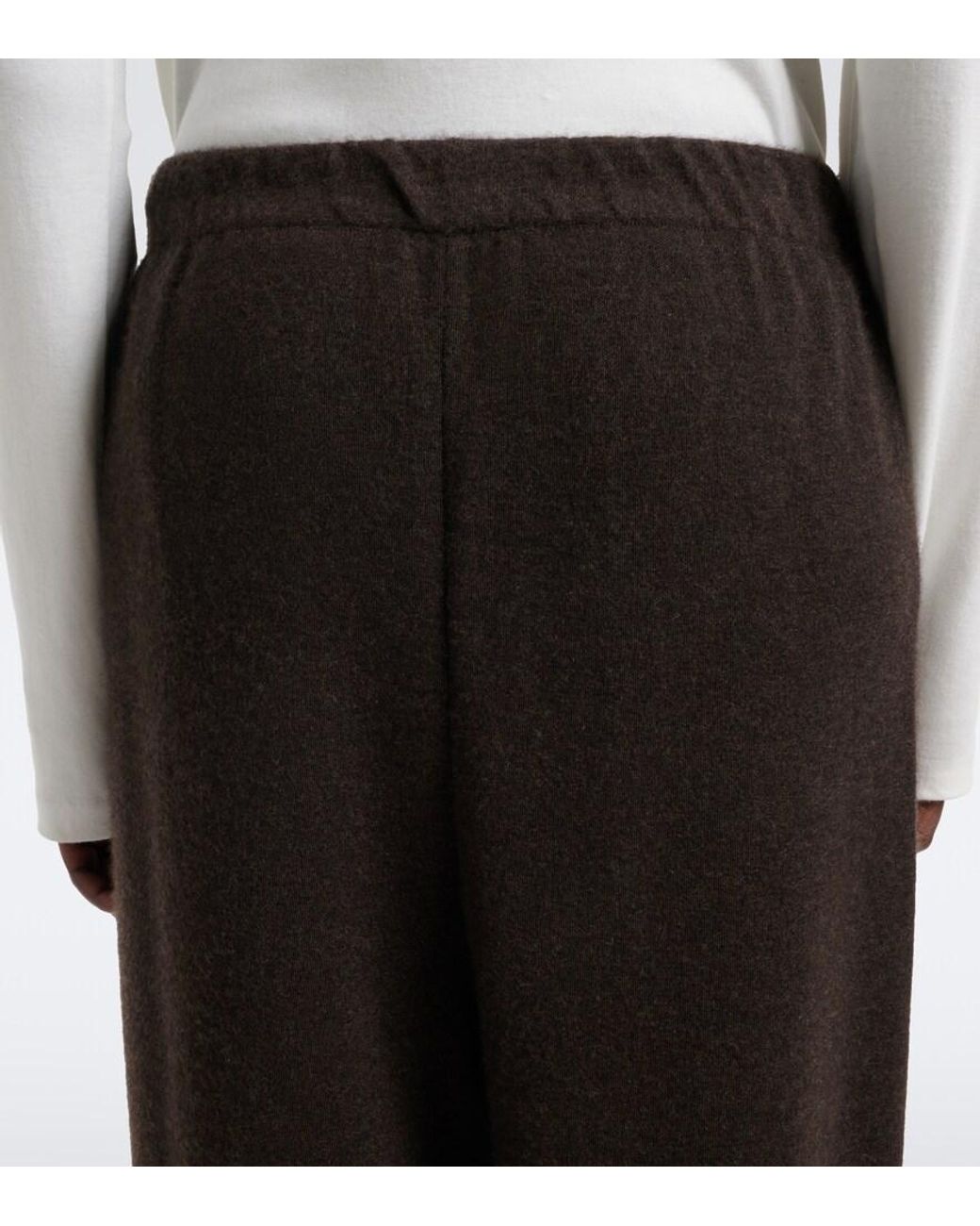 The Row Brown Parvi Cashmere Wide-Leg Pants