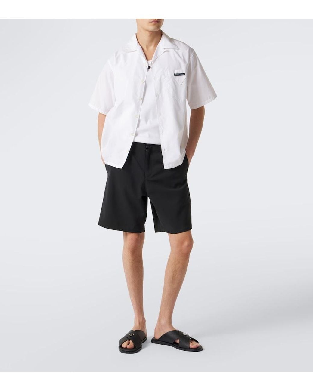 Prada Black Leather Sandals for men