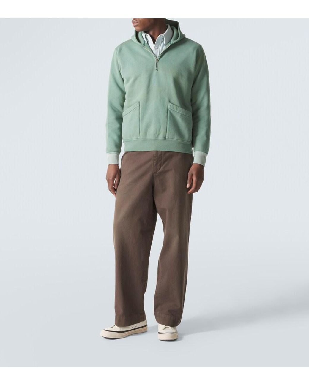 A.PRESSE Brown Vintage Cotton Wide-Leg Pants for men