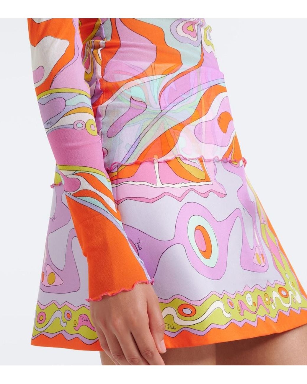 Emilio Pucci Pink Orchidee Sheer Tulle Top
