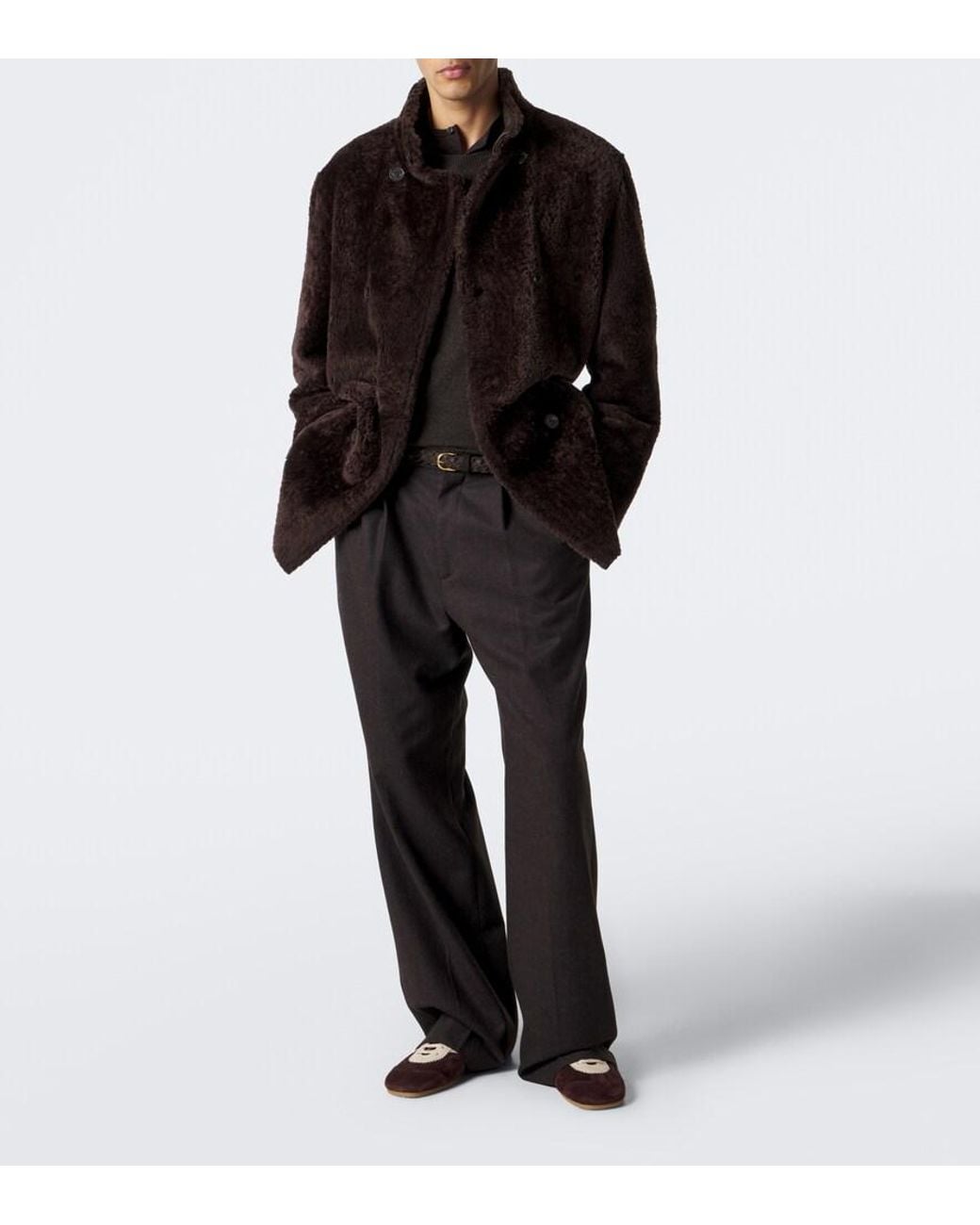 Arma Black Caleb Reversible Shearling And Leather Coat for men