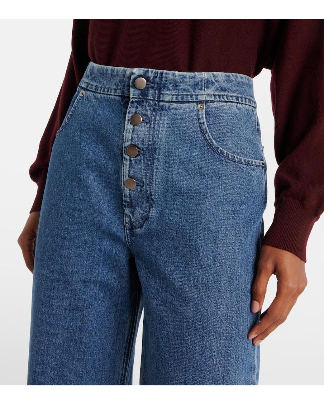 FFORME Blue Barrel-Leg Jeans
