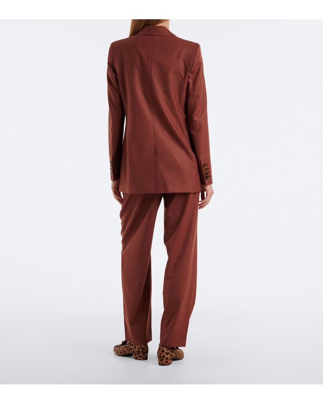 Blazé Milano Red Fox Wool And Cashmere Straight Pants
