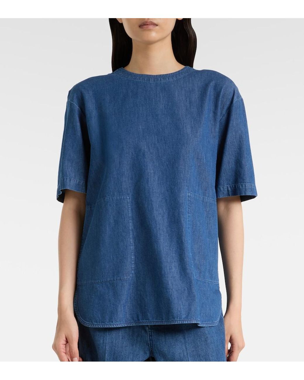 Max Mara Blue Moresca Denim Top