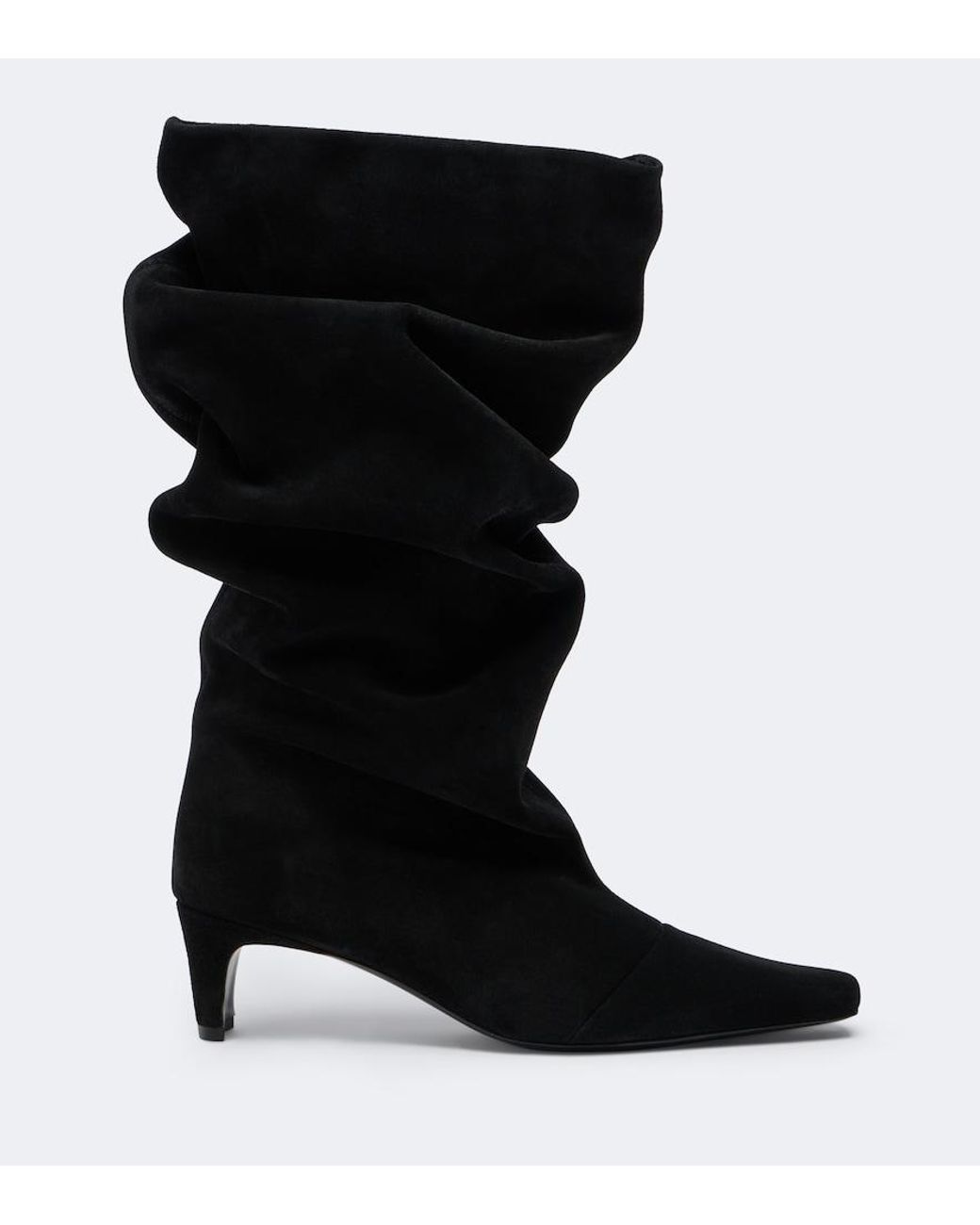 Staud Black Wally Suede Mid-Calf Boots