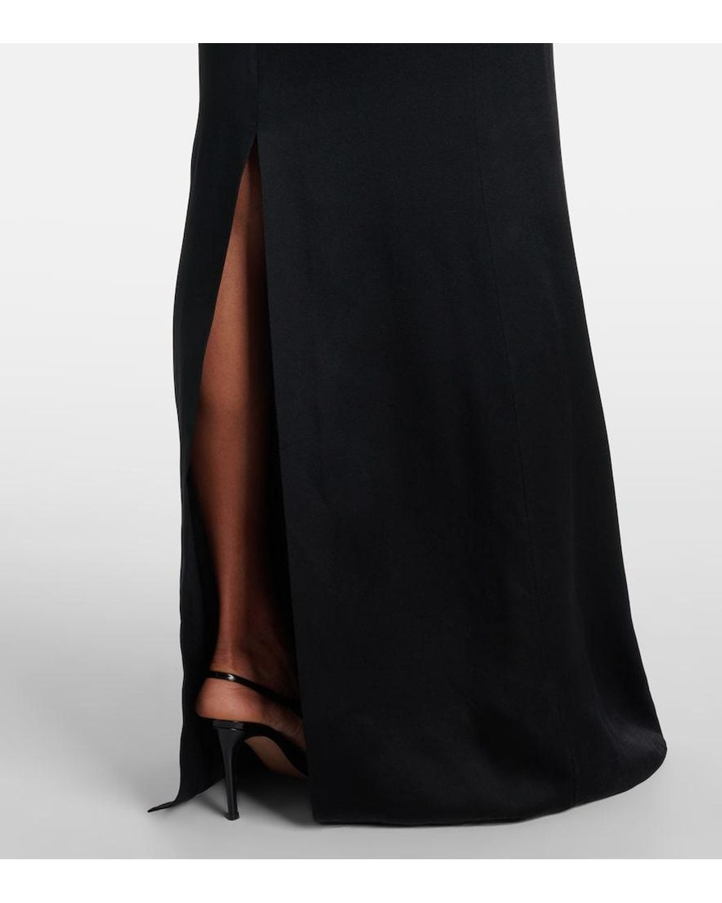Stella McCartney Black Open-Back Satin Maxi Dress